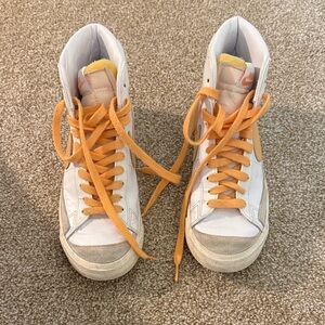 Nike Women's High-Top Sneakers - White and Orange